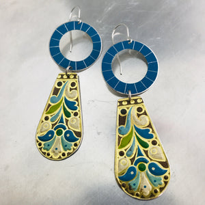 Loopy Vintage Arts and Craft Style Zero Waste Tin Earrings Ethical Jewelry