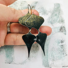 Load image into Gallery viewer, Black Speckled Gold Rex Ray Zero Waste Tin Earrings