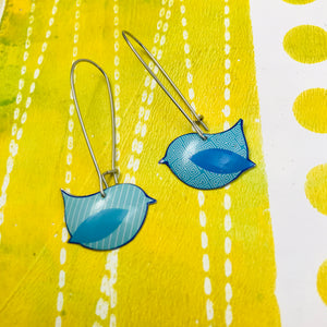 Little Patterned Birds Upcycled Tin Earrings
