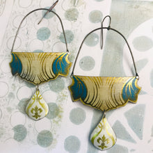 Load image into Gallery viewer, Vintage Draping Zero Waste Tin Earrings