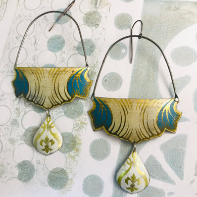 Vintage Draping Zero Waste Tin Earrings