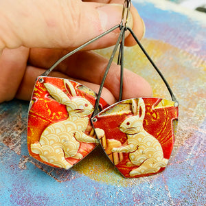 Year of the Rabbit Recycled Tin Earrings