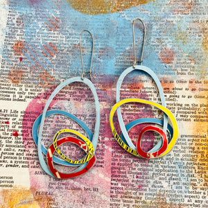 Primary Scribbles Upcycled Tin Earrings