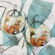 Load image into Gallery viewer, Sweet Foxes Circles Upcycled Tin Earrings