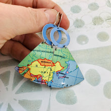 Load image into Gallery viewer, China &amp; USSR Small Fans Zero Waste Tin Earrings