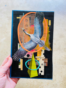 Of Worlds Beyond  •  Collage on Upcycled Book Cover