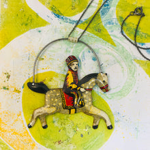 Load image into Gallery viewer, #12 Vintage Tin Horse and Rider Zero Waste Tin Necklace