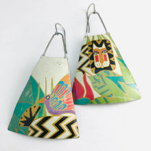 Load image into Gallery viewer, Laurel Burch Upcycled Vintage Tin Long Fans Earrings