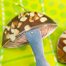 Load image into Gallery viewer, Groovy Chocolate Bark Mushrooms Zero Waste Tin Earrings