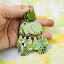 Load image into Gallery viewer, Mixed Pale Seafoams Tin Chandelier Earrings