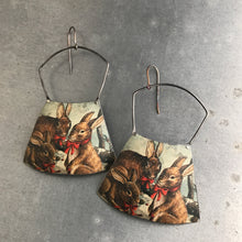 Load image into Gallery viewer, Bunnies! Large Fan Recycled Tin Earrings