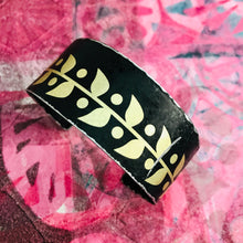 Load image into Gallery viewer, Golden Leaves on Midnight Upcycled Tin Cuff