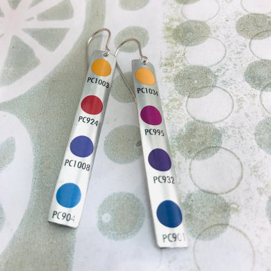 Colored Pencil Case Long Narrow Tin Earrings