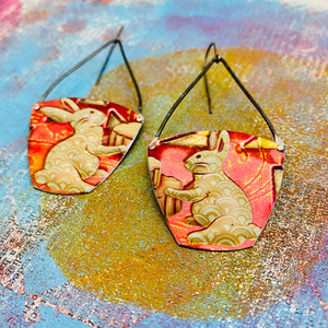 Year of the Rabbit Recycled Tin Earrings