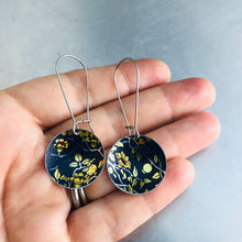 Load image into Gallery viewer, Pomegranate Blossoms On Deep Purple Small Basin Zero Waste Tin Earrings