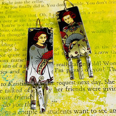 Silk Sisters Windows Upcycled Tin Earrings