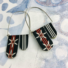 Load image into Gallery viewer, Skiing Sweater Arch Dangle Tin Earrings