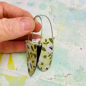 Soft Green Upcycled Tin Earrings