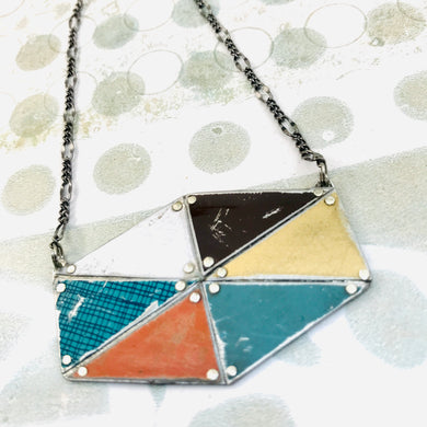 Tesserae Hexagon Upcycled Tin Necklace