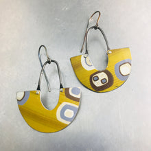 Load image into Gallery viewer, Mod Golds &amp; Slate Little Us Upcycled Tin Earrings