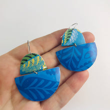 Load image into Gallery viewer, Mixed Blues Boats Upcycled Tin Earrings