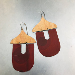 Chestnut Acorns Upcycled Tin Earrings
