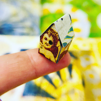 Sweet Face Tiny Tin Birdhouse Earrings