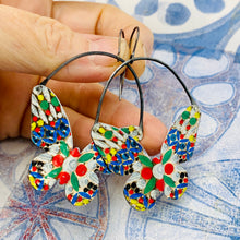 Load image into Gallery viewer, Mosaic Butterflies Upcycled Tin Earrings