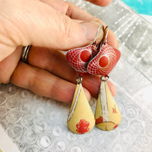 Load image into Gallery viewer, Red Spiro Rex Ray Zero Waste Tin Earrings