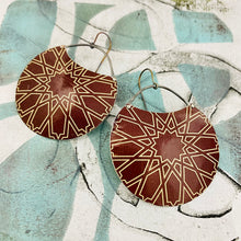 Load image into Gallery viewer, Islamic Geometry Circles Upcycled Tin Earrings