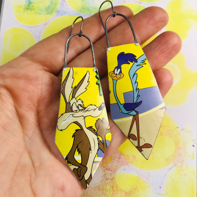 Wile E. Coyote & Roadrunner Recycled Tin Earrings