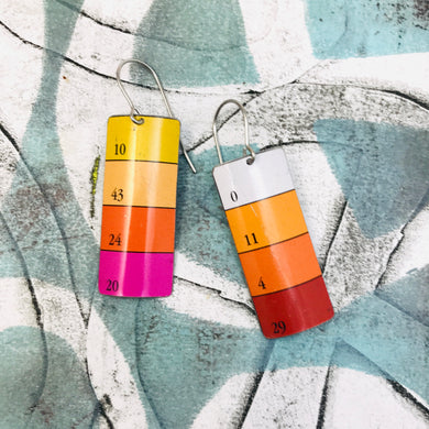 Aquarell Warm Brights Wide Rectangle Tin Earrings