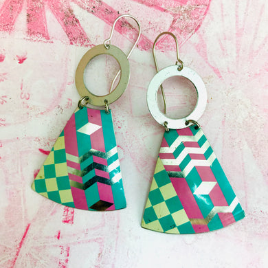Southwestern Fun Small Fans Tin Earrings