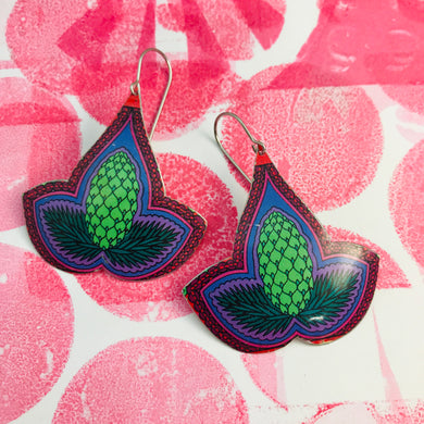 Pine Cone Lotus Zero Waste Tin Earrings