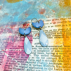 Little Crescent Upcycled Teardrop Tin Earrings