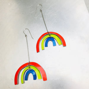 Bright Rainbows Upcycled Tin Earrings