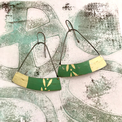 Dusty Slate Wide Arc Zero Waste Tin Earrings