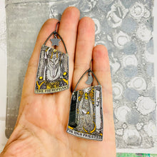 Load image into Gallery viewer, Hierophant &amp; High Priestess Upcycled Tin Earrings