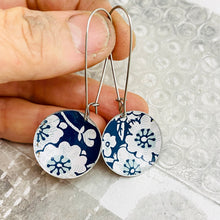 Load image into Gallery viewer, Vintage Blue Jean Blossoms Medium Basin Earrings