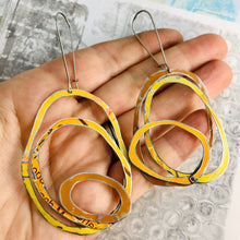 Load image into Gallery viewer, Mixed Oranges Scribbles Upcycled Tin Earrings