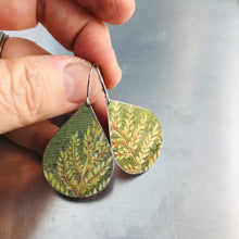 Load image into Gallery viewer, Fall Leaves Upcycled Teardrop Tin Earrings