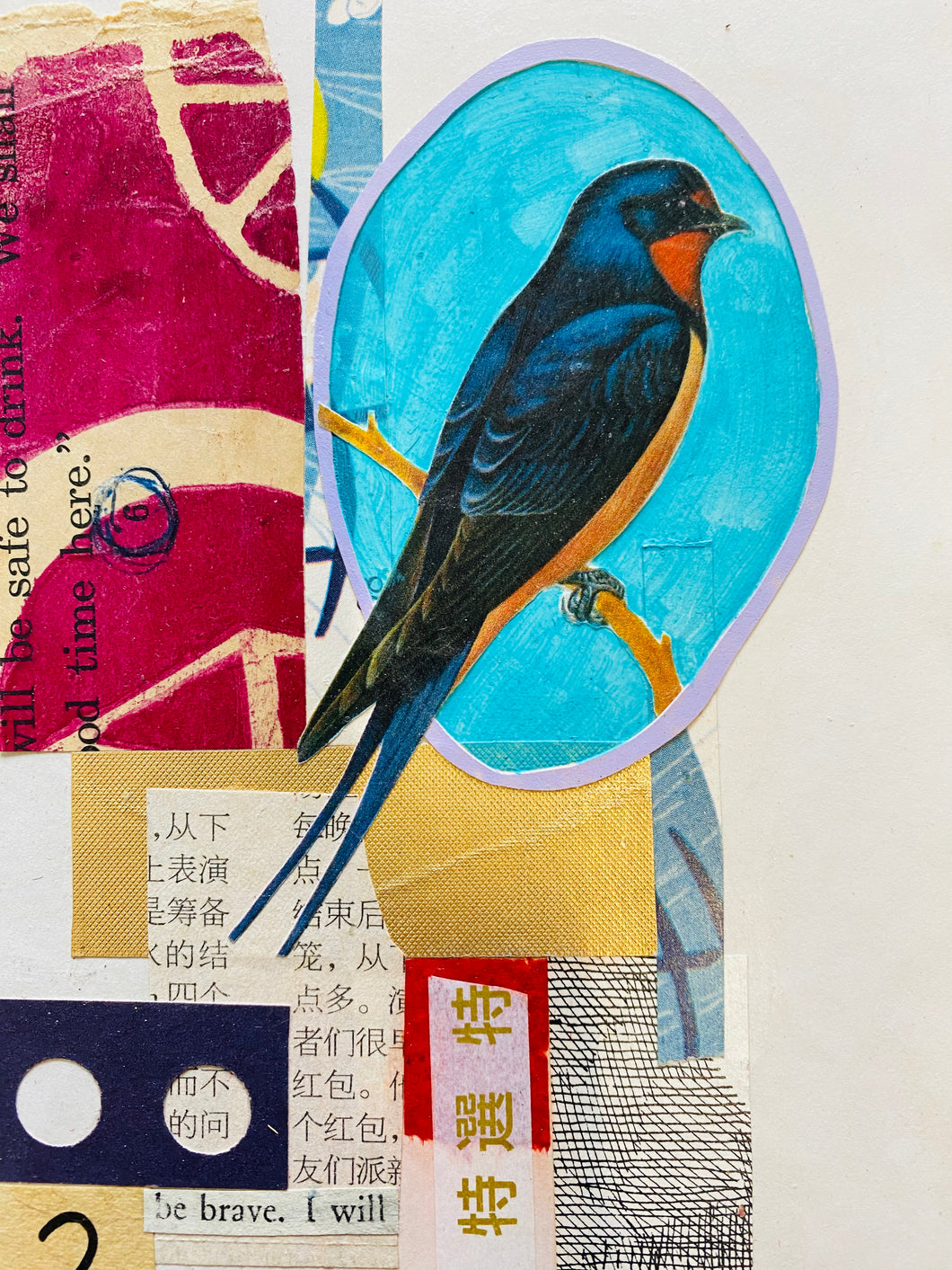 Be Brave. I Will  •  Collage on Upcycled Book Cover