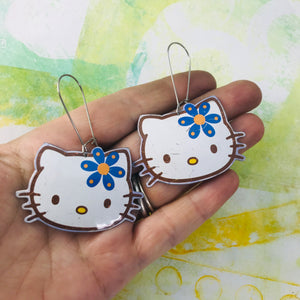 Hello Kitty Upcycled Tin Earrings