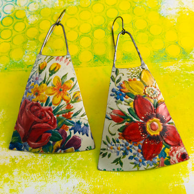 Vintage Bouquet Zero Waste Tin Long Fans Earrings
