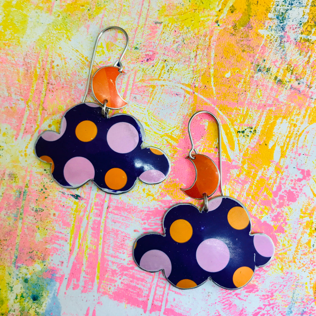 Crescents & Clouds Zero Waste Tin Earrings