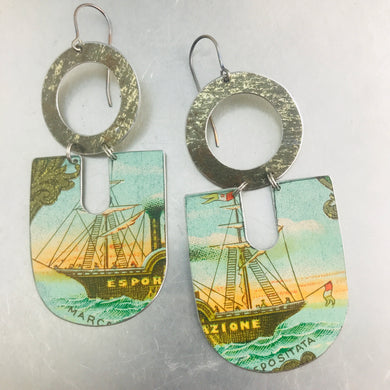 Esportazione Schooner Chunky Horseshoes Zero Waste Tin Earrings