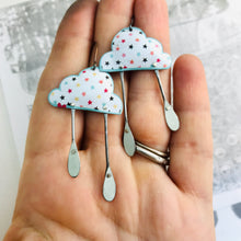 Load image into Gallery viewer, Tiny Stars Rain Clouds Zero Waste Tin Earrings