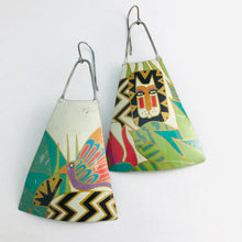 Load image into Gallery viewer, Laurel Burch Upcycled Vintage Tin Long Fans Earrings