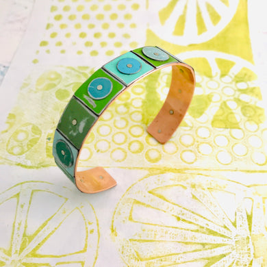 Mixed Greens Upcycled Tesserae Tin Cuff
