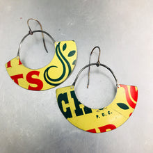 Load image into Gallery viewer, Butter Cookie Half Moon Recycled Tin Earrings 30th Birthday Gift